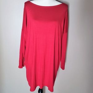 Boutique Red Tunic Top